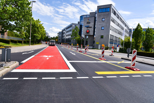 Calwer Straße mit neuem Radweg
