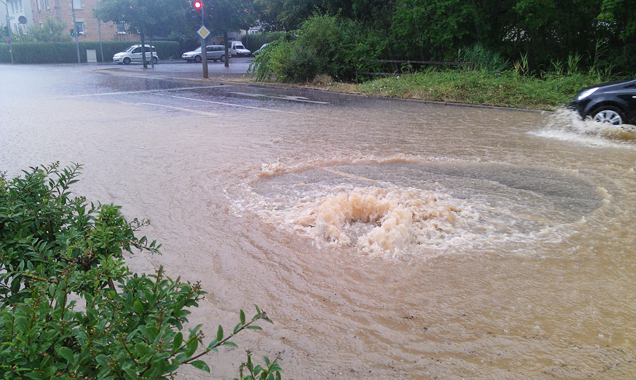 Starkregenüberflutung in Böblingen