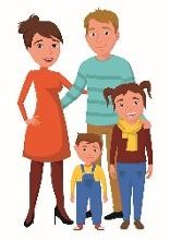 Mutter, Vater, Tochter und Sohn