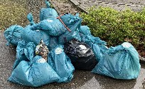 gesammelte Müllsäcke Putzete Diezenhalde 2023