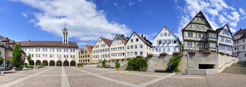 der Marktplatz als komplett Panorama